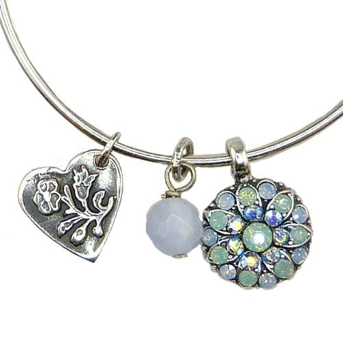 Mariana Guardian Angel Crystal Pendant Charm Bangle Bracelet 7171 Pacific Opal - ILoveThatGift