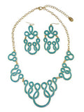 Uptown Girls Marine Blue Gold Graphic Statement Earrings 1110616G Ada - ILoveThatGift