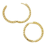 Round Hoop Earrings Gold Inside Out 1.5" Diameter made from Swarovski Crystal - ILoveThatGift