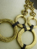 Karine Sultan 24K Gold Plated Circle Chain Bib Necklace - ILoveThatGift
