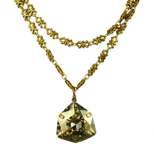 La Vie Parisienne Gold Convertible Triangle Crystal Necklace 1452G Popesco - ILoveThatGift
