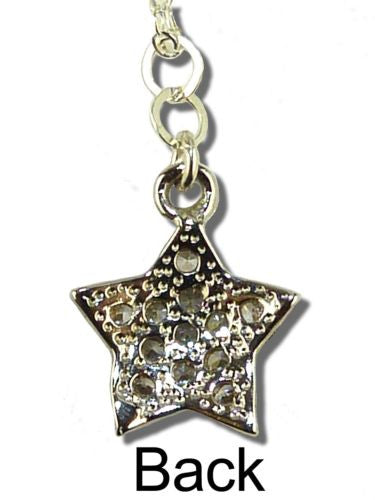 Glittering Rhodium Plated Pave Crystal Star Necklace by Athena Designs - ILoveThatGift