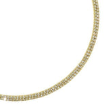 2 Row Choker Collar Necklace Silver Gold made from Swarovski Crystal Encrusted - ILoveThatGift