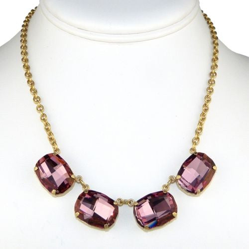 La Vie Parisienne Gold Vintage Rose Large Swarovski Necklace 1469G Catherine Popesco - ILoveThatGift