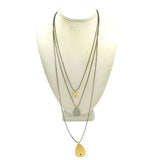Triple Chain Drop 24K Gold Plated Black Swarovski Crystal Necklace Hagar Satat - ILoveThatGift