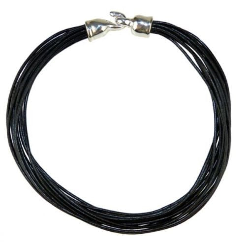 Simon Sebbag Leather Necklace Black Longer 18" Add Sterling Silver Slide - ILoveThatGift