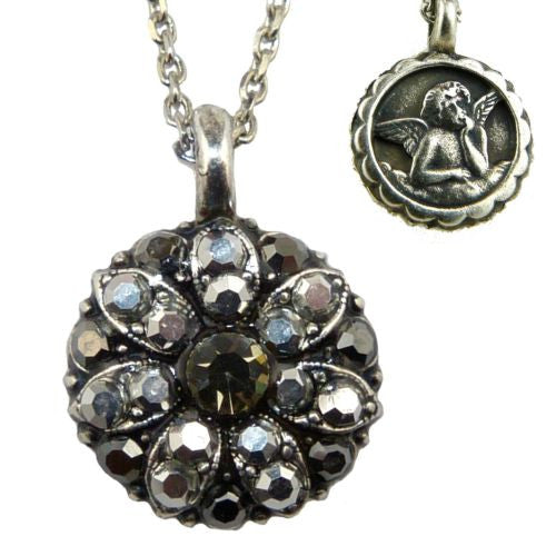 Mariana Guardian Angel Crystal Pendant Necklace 747 Hematite Crystal Shade - ILoveThatGift