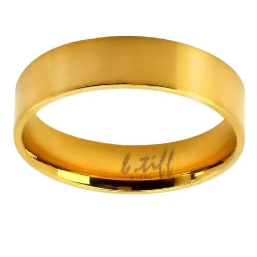 B.Tiff Stainless Steel Band Ring Silver Gold Rose Black Stack with others - ILoveThatGift