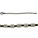 Textured Square Bead Bracelet by Marah Silver Alloy Black Cotton - ILoveThatGift