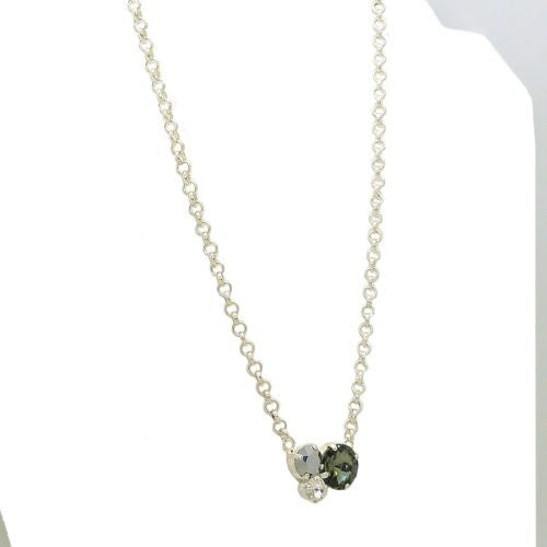 Handmade Silver Swarovski Triple Stone Gem Necklace - ILoveThatGift