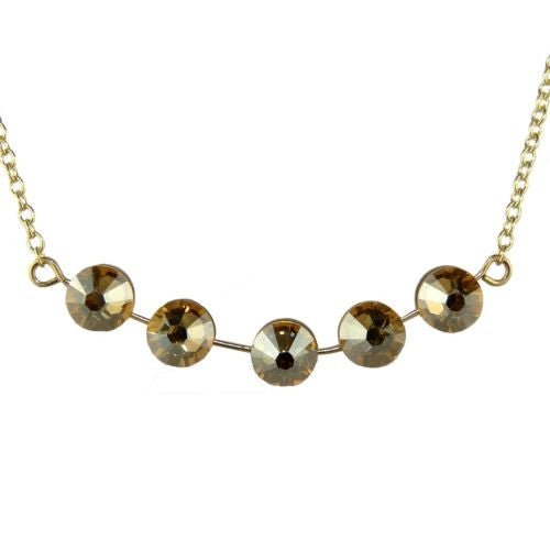 Seasonal Whispers Necklace Yellow Gold 5 Gold Crystals 8259 Swarovski - ILoveThatGift