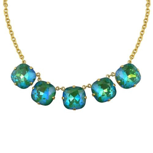 La Vie Parisienne Gold Large Ocean Crystal Faceted Necklace 1486G Popesco - ILoveThatGift