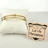 La Vie Parisienne Gold Clear Black Diamond Swarovski Crystal Bangle Bracelet - ILoveThatGift