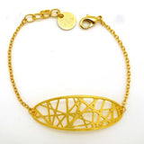RAS Gold Plated Laser Cut Crossroad Geometric Necklace 40" Long 3556 - ILoveThatGift