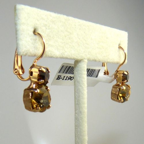 Mariana Handmade Swarovski Crystal Earrings 1190 1013 Rose Gold Mocca Topaz - ILoveThatGift