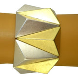 Pyramid Stretch Bracelet Gold Silver by Funky Junque - ILoveThatGift