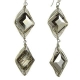 Chunky Crystal Earrings on Silver Wire - Hematite Silver Margot by Elly Preston - ILoveThatGift