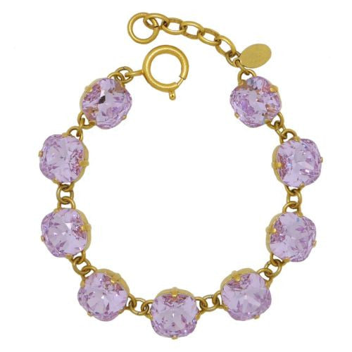 La Vie Parisienne Popesco Swarovski Gold Stud Earrings Violet Purple LIMITED EDI - ILoveThatGift