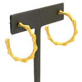 Bamboo Hoop Post Gold Earrings by Michael Michaud 3197 - ILoveThatGift