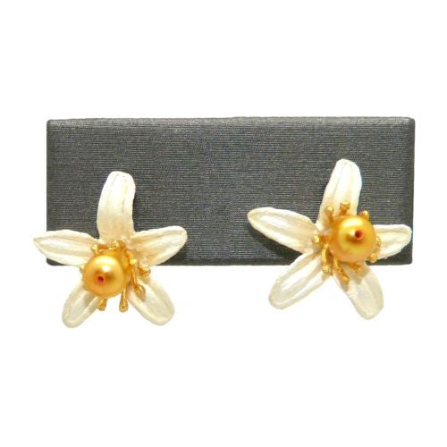 Orange Blossom Flower Earrings by Michael Michaud Nature Silver Seasons - ILoveThatGift
