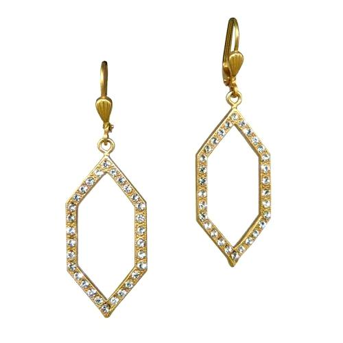 La Vie Parisienne Gold Hexagon Swarovski Earrings 4928G Catherine Popesco - ILoveThatGift