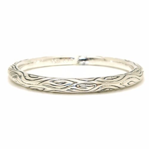 Simon Sebbag Sterling Silver 925 Textured Bali Bangle Bracelet B1352 - ILoveThatGift