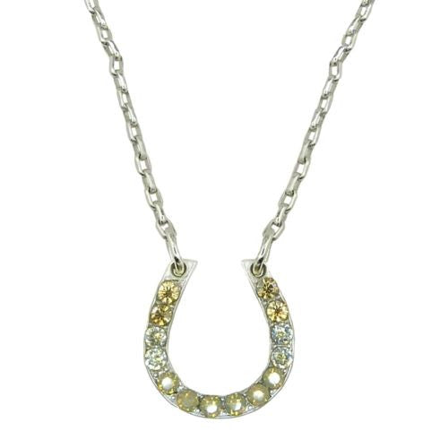 Mariana Handmade Swarovski Crystal Horsehoe Necklace 5098 391100 Light Topaz Opal - ILoveThatGift
