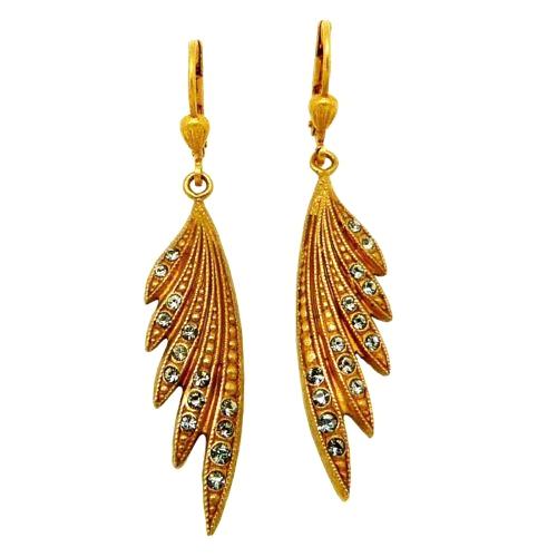 La Vie Parisienne Gold Wing Black Diamond Swarovski Earrings 9304G Catherine Popesco - ILoveThatGift