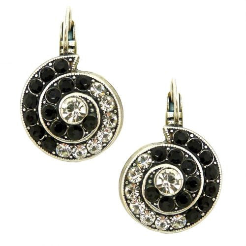 Mariana Handmade Swarovski Crystal Earrings 1079 280-1 Black Clear Shell - ILoveThatGift