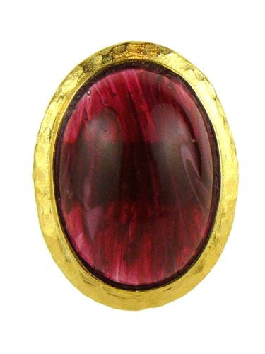 Kenneth Jay Lane Vintage Inspired 22k Gold Ring Amethyst or Ruby - ILoveThatGift