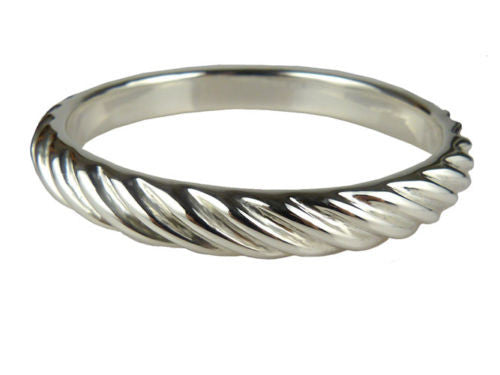 Simon Sebbag Ridged Sterling Silver 925 Bracelet B1238 SS Bangle - ILoveThatGift