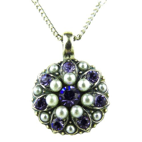 Mariana Guardian Angel Crystal Pendant Necklace 5212 M48539 Violet Pearl - ILoveThatGift