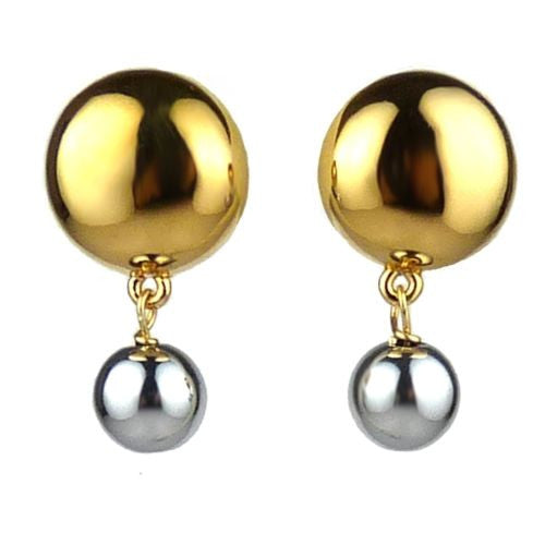 Simon Sebbag 24K Gold and Hematite over Sterling Silver Double Earrings Post - ILoveThatGift