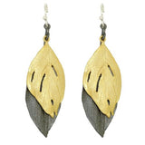 Feather Gold and Gunmetal Two Tone Wire Earrings by Michael Michaud 3134 - ILoveThatGift