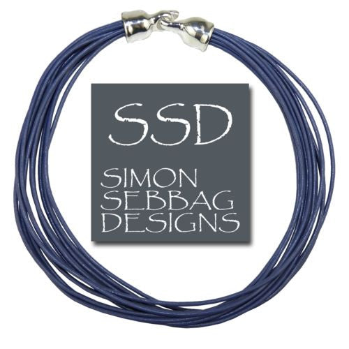 Simon Sebbag Leather Necklace Periwinkle Blue 18" Add Sterling Silver Slide - ILoveThatGift
