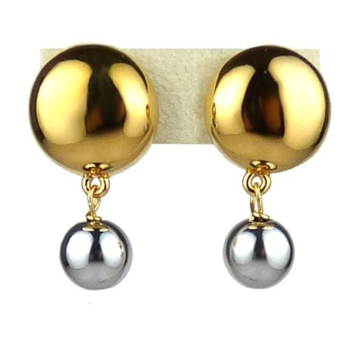 Simon Sebbag 24K Gold and Hematite over Sterling Silver Double Earrings Post - ILoveThatGift
