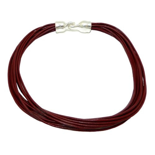 Simon Sebbag Leather Necklace Marsala Wine Add Sterling Silver Slide 17" - ILoveThatGift