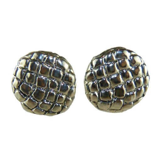 Simon Sebbag Round Button Crocodile Pierced Earrings Post - ILoveThatGift
