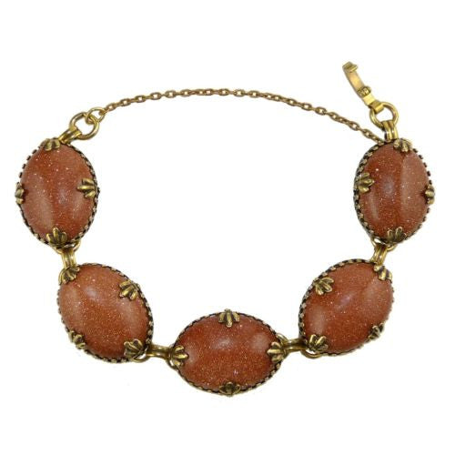 Jan Michaels  5 Oval Stone Shimmery Copper Colored Bracelet - ILoveThatGift