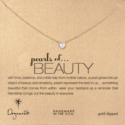 Dogeared Pearls of Beauty Necklace 16" Gold Gift Boxed - ILoveThatGift