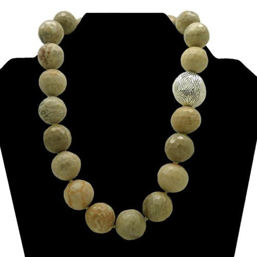 Simon Sebbag Faceted Fossil Chunky Nugget Necklace Sterling Silver 925  NB796RFFC19 - ILoveThatGift