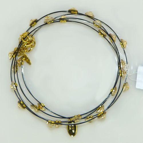 Seasonal Whispers Bangles Set of 4 in Black Gold Swarovski Crystals 3864 - ILoveThatGift