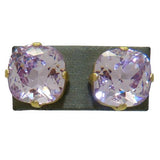 La Vie Parisienne Popesco Swarovski Gold Stud Earrings Violet Purple LIMITED EDI - ILoveThatGift