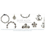 Three Row Flower Raised Bracelet by Marah Silver Alloy Black Cotton - ILoveThatGift