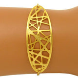 RAS Gold Plated Laser Cut Crossroad Geometric Bracelet 3559