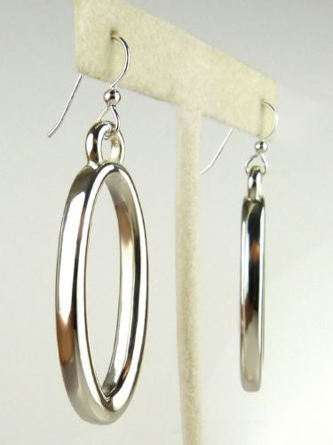 Simon Sebbag Sterling Silver Elongated Open Oval Earrings E2718 - ILoveThatGift