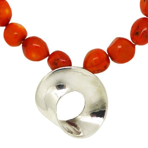 Simon Sebbag Organic Coral Chunky Nugget Necklace Sterling Silver 925 Moibus Pen - ILoveThatGift