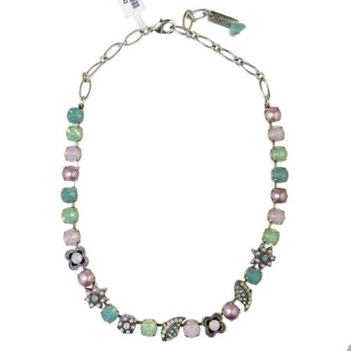 Mariana Handmade Swarovski Leaf 3076 Necklace 1342 Pacific Opal Mint Rose Water - ILoveThatGift