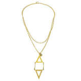 La Vie Parisienne Gold Convertible Crystal Triangle Necklace 813G Popesco - ILoveThatGift
