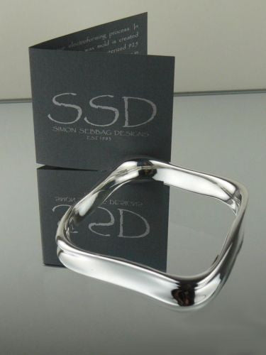 Simon Sebbag Square Bangle Sterling Silver 925 Bracelet B1273 - ILoveThatGift